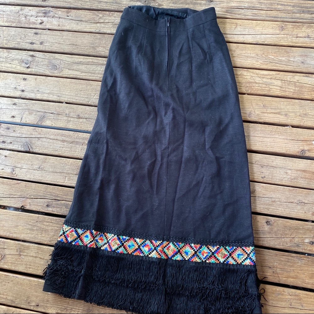Fringe maxi skirt